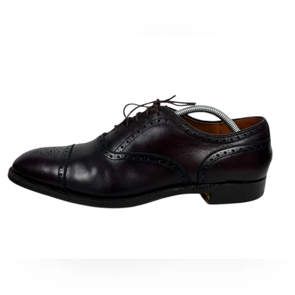 Alden Oxford Dress Shoes Men 11 Brown Leather Cap Toe 908 Brogue Lace Made USA